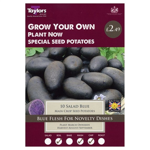 Taylors Bulbs Seed Potatoes Salad Blue (Main Crop) (10 Pack) (VP503)