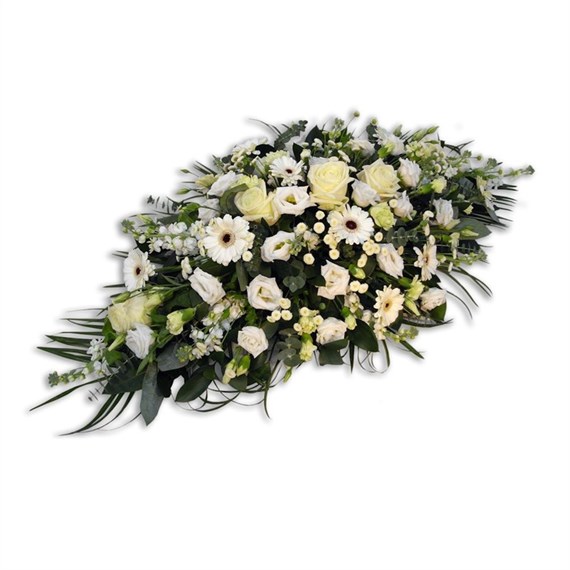 With Sympathy Flowers - 3ft Double Ended Spray White & Cream