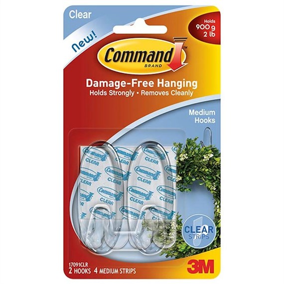 Command Medium Clear Hooks with Clear Strips 17091CLR (4364-CL)