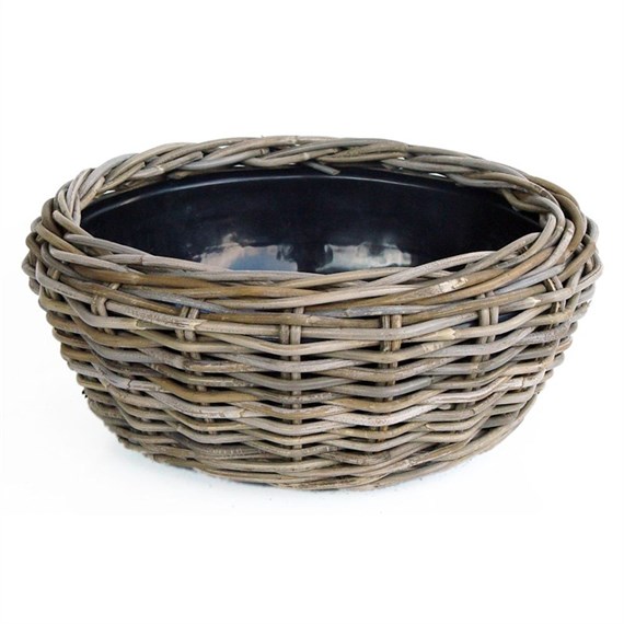 Drypot Rattan Bowl Planter - 40 x 20cm (901258)