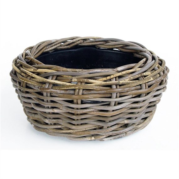 Drypot Rattan Bowl Planter - 30 x 11cm (901259)