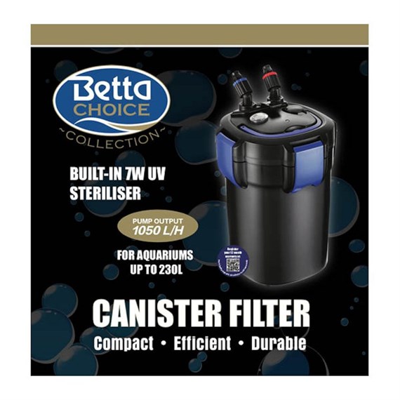 Betta Fish Aquarium Canister Filter - 1050 UV