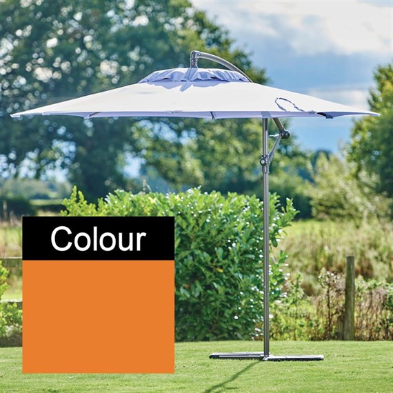 Supremo Riviera 3.0m Free-Arm Outdoor Garden Parasol in Orange