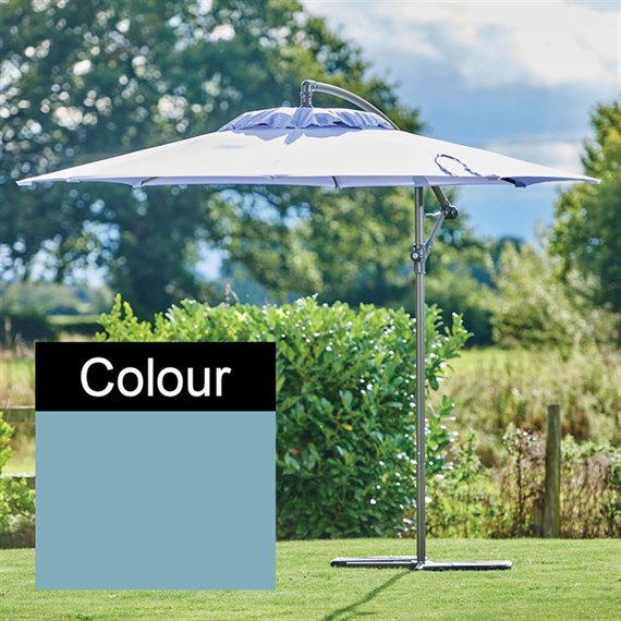 Supremo Riviera 3.0m Free-Arm Outdoor Garden Parasol in Duck Egg Blue