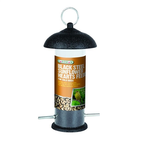 Gardman Black Steel Sunflower Hearts Wild Bird Feeder (A01533)