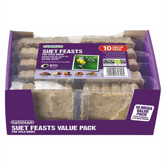 Gardman Suet Feast (10 Value Pack) Wild Bird Food (A04118)