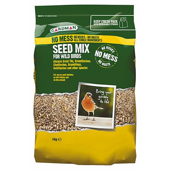 Gardman No Mess Seed Mix 4kg Wild Bird Food (A06540)