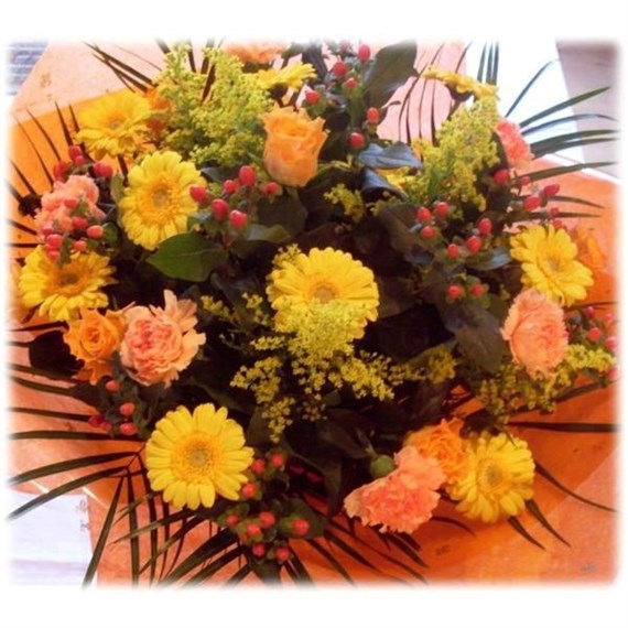 Bright Orange and Yellow Hand Tied Bouquet