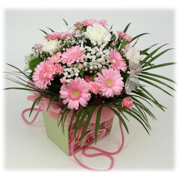 Pink and White Hand Tied in Gift Bag