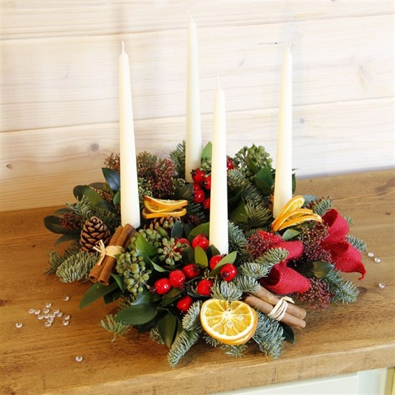 Christmas Advent Wreath with Candles