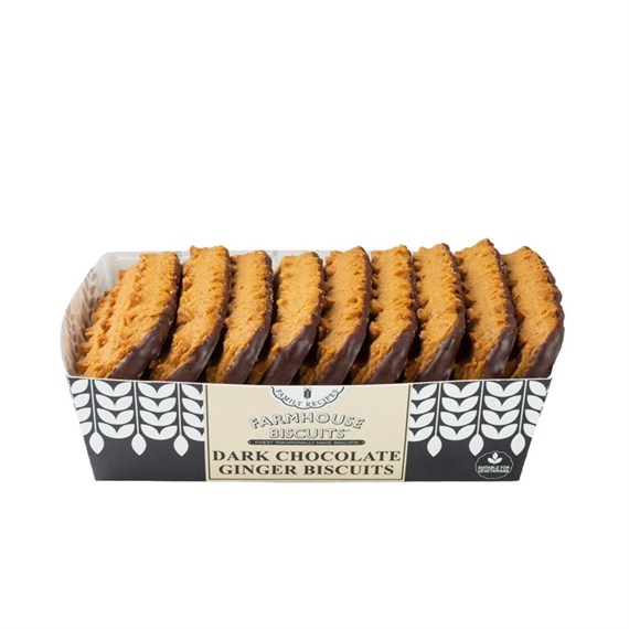 Farmhouse Biscuits Dark Chocolate Half Coated Ginger - 150g (FB021)