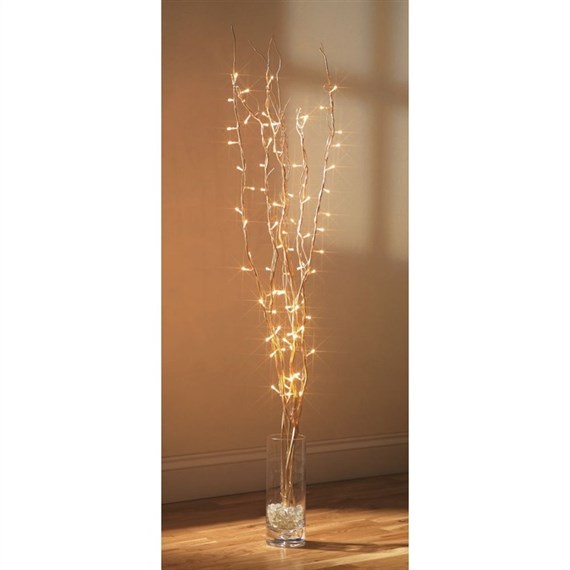 Premier 1.2m Gold Twig with 80 Clear Rice Christmas Lights (LV081489)