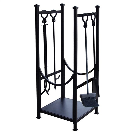Panacea Black Log Bin and Fireplace Tool Set (15234)