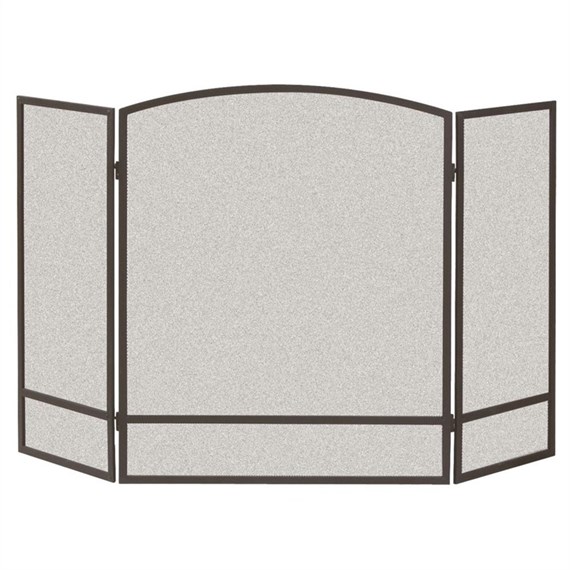 Panacea Black 3 Panel Arch Screen with Double Bar (15951)