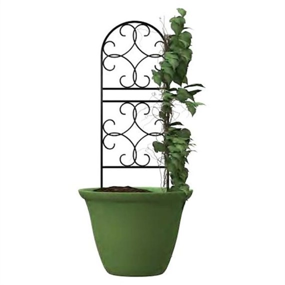 Panacea Scroll Pot Trellis - Black (84490)