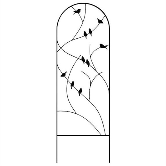 Panacea Perching Birds Trellis - Black (84495)