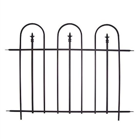 Panacea Triple Arch Finial Fence Section - Black (87500)