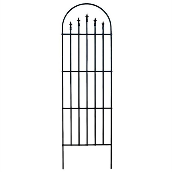 Panacea French Arch Trellis with Finials - Black (89643)