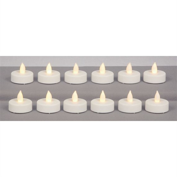Premier Set of 12 Battery Operated Flickering Tea Light (LB151410) Christmas Lights