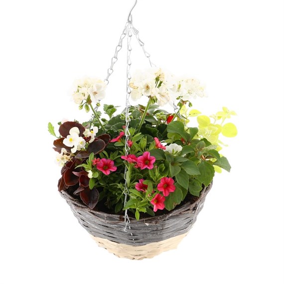 Hanging Seasonal Bedding Designer Wicker Basket 12 Inches - Summer