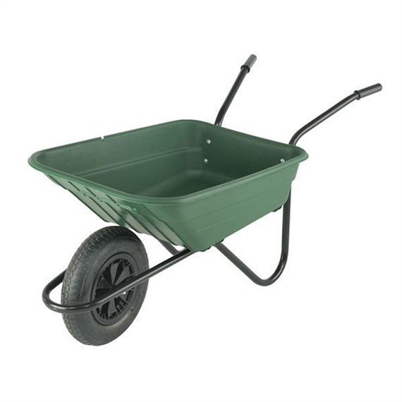 Walsall Wheelbarrow Co. - The Shire 90L Poly Pneumatic Green (SHGP)