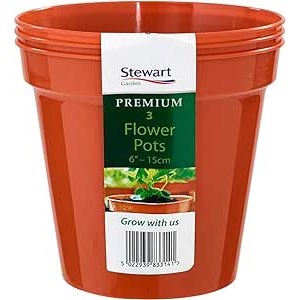 Stewart Garden 3 Flower Pots - 15cm - Terracotta (4833014)