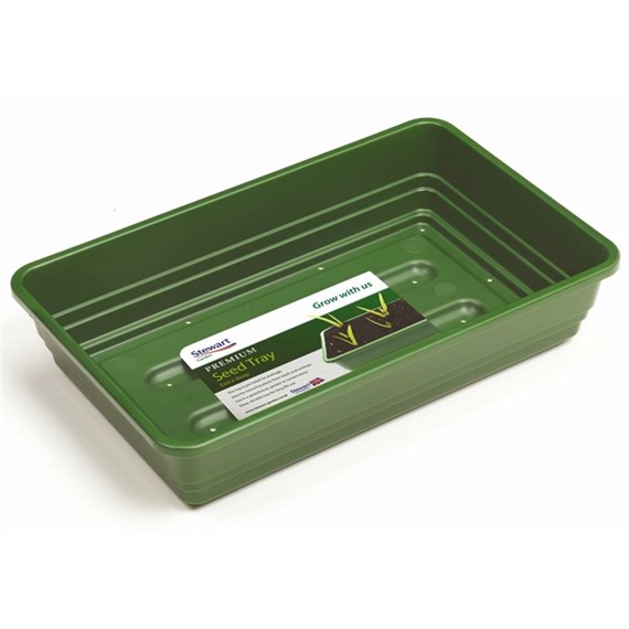 Stewart Garden Premium Extra Deep Seed Tray with Holes - 22cm - Dark Green (2333004)