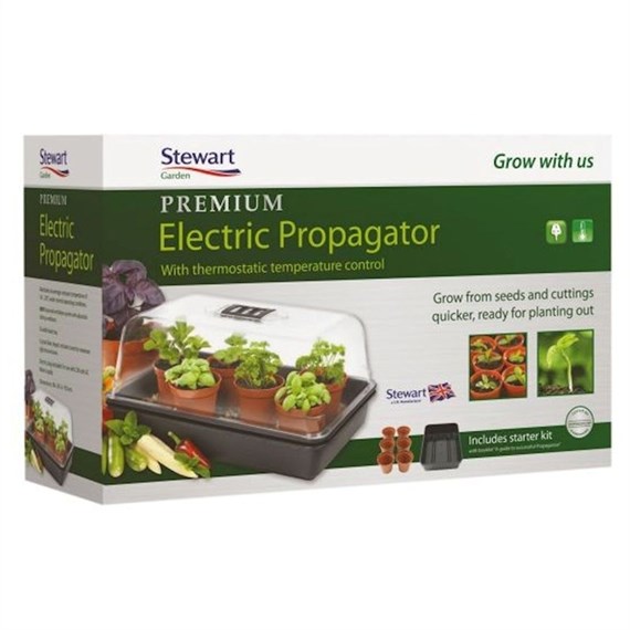 Stewart Garden Thermostatic Control Electric Propagator - 38cm - Black (2597005)