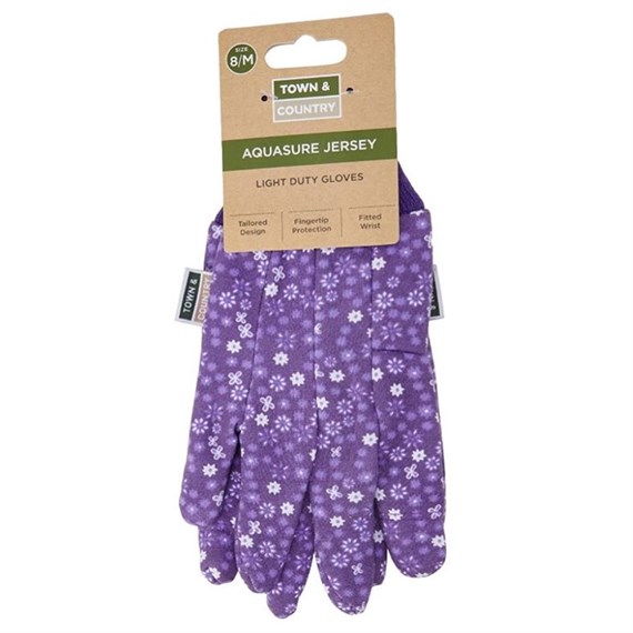 Town and Country Ladies Original Aquasure Jersey Gloves - Lavender (TGL207)