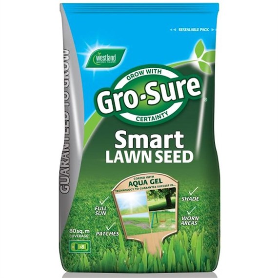 Gro-Sure Aqua Gel Coated Smart Grass Lawn Seed - 80 sq.m - 3.2kg (20500171)