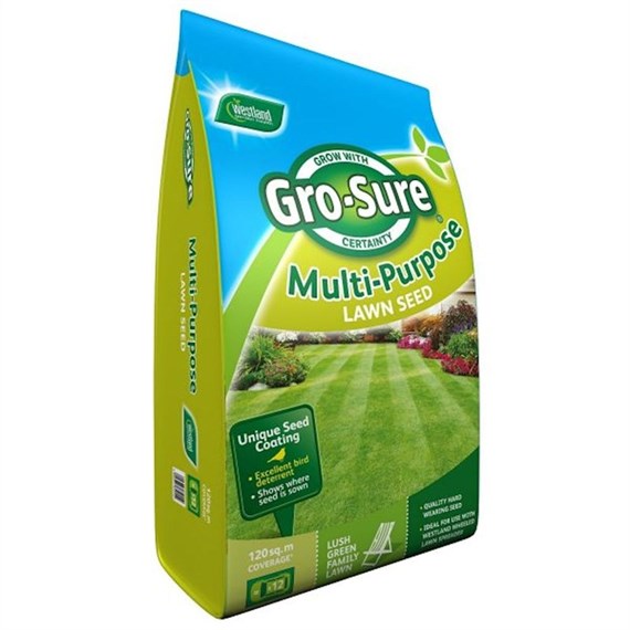Gro-Sure Multi- Purpose Grass Lawn Seed - 120 sq.m - 3.6 kg (20500174)