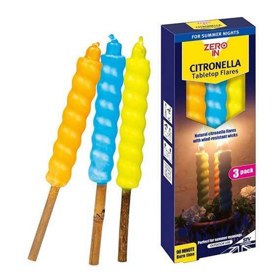 STV Table Top Citronella Flares Pest Control - 3 Pack (ZER452)