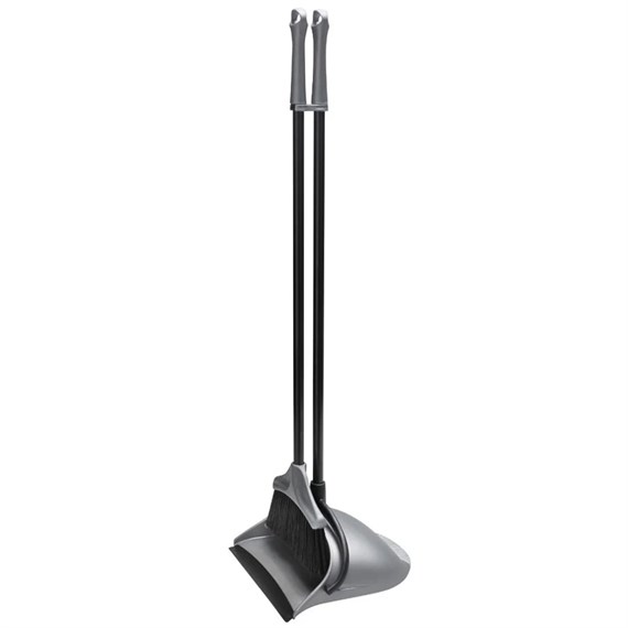 Addis Long Handle Dustpan & Brush Metallic