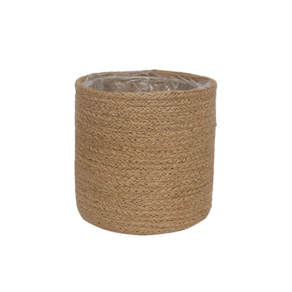 APAC 16cm Natural Jute Braided Rope Round Basket with Liner (BK1230)