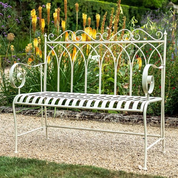 Ascalon Gothic Cream Outdoor Garden Furniture Bench 4412