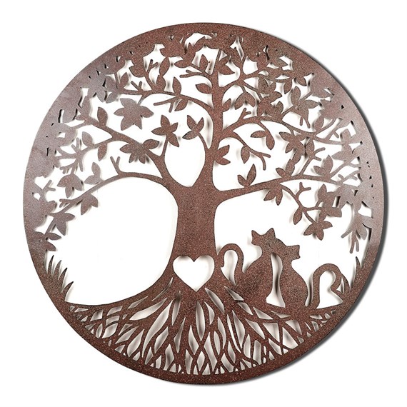 Bakers Tree Of Life Garden Bronze Cats Wall Décor (BA120)