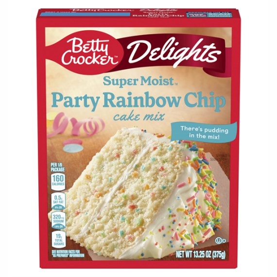Betty Crocker Super Moist Party Rainbow Chip Cake Mix 375g American Import Baking Mix
