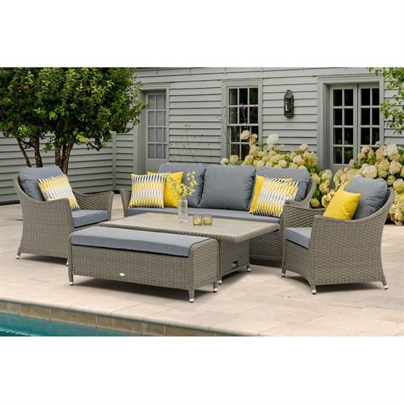 Bramblecrest Hampshire Shadow Sofa & Armchair Outdoor Garden Furniture Lounge Set (X24WSHPCD6J)