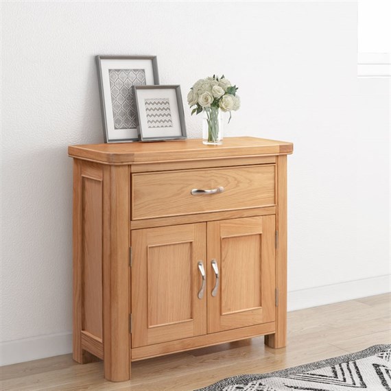 Papaya Chatsworth Oak Interior Furniture Compact Sideboard With 1 Drawer & 2 Doors (110-01)