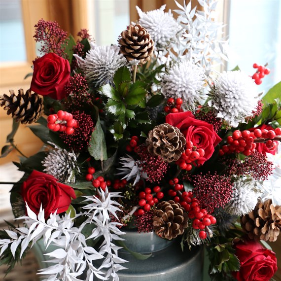 Christmas Festive Hand Tied Floral Bouquet