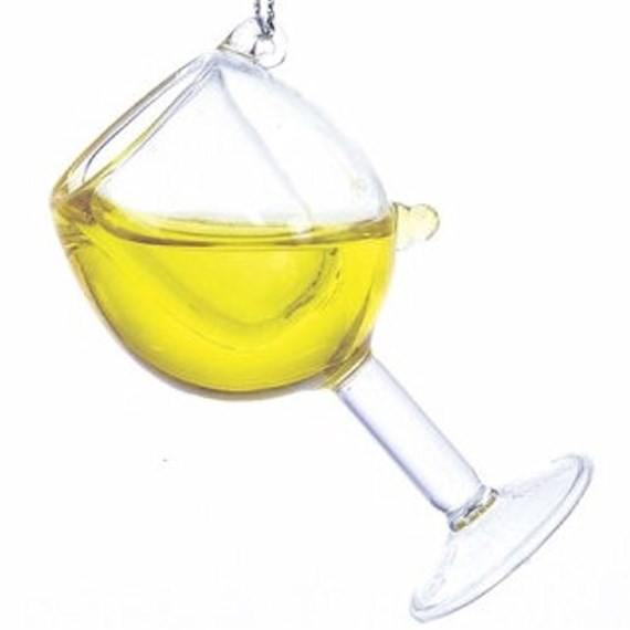 Christmas Inspo 2.5 Inch Glass of White Wine Christmas Ornament (T0748)