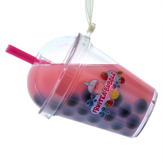 Christmas Inspo 3.7 Inch Bubble Tea Red Christmas Ornament (D4708)