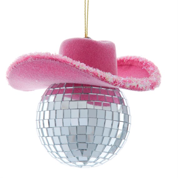 Christmas Inspo 6cm Mirror Ball with Cowboy Hat Christmas Ornament (T3723)