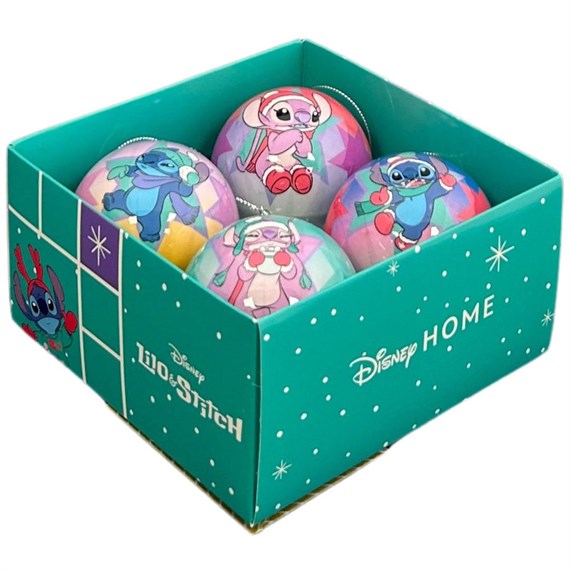 Christmas Inspo Lelo & Stitch 4 Pack Christmas Baubles (DN90435)