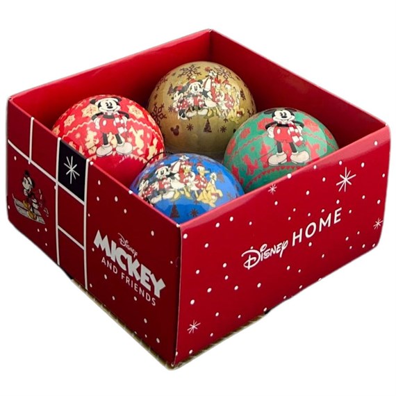 Christmas Inspo Mickey Mouse 4 Pack Christmas Baubles (DN90470)