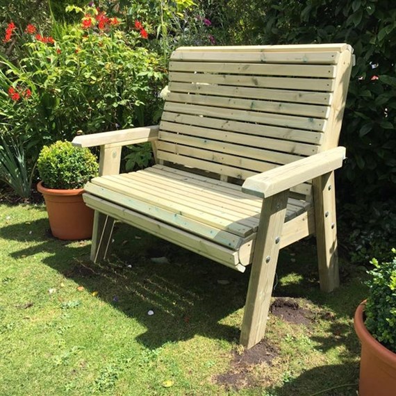 Churnet Valley Ergo Wooden 2 Seater Bench (ES102) DIRECT DISPATCH