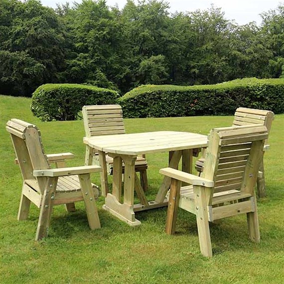 Churnet Valley Ergo Wooden 4 Seater Set (ET101) DIRECT DISPATCH