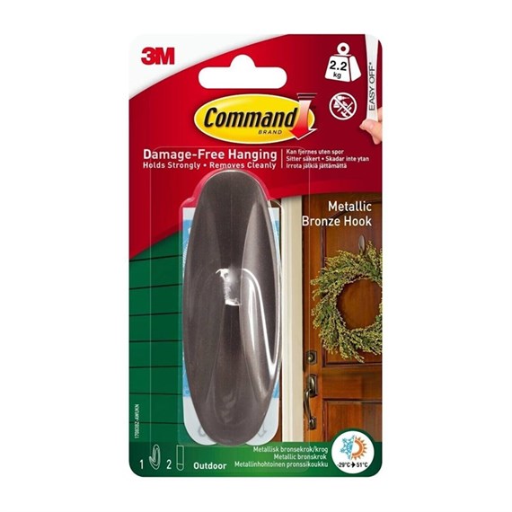 Command Large Bronze Outdoor Hook - Single Pack (4400)