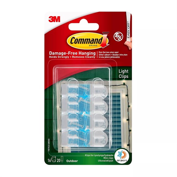 Command Outdoor Clear Light Clips with Foam Strips 17017CLR-16AW (4552)