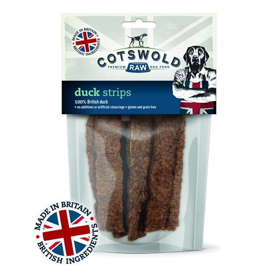 Cotswold Raw Duck Strips Dog Treats 100g (BTR-DU-STR-100)